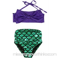 Girls Mermaid Swimsuit Fish Scale Beachwear Bow-Knot Halter Bra Tops Suggested Height 100cm40.8 B07N2SSYK8